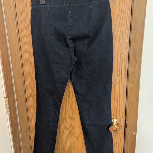 Talbots Stretch Side Zip Tapered Pull on Dark Wash Jeans-Size 8 Ankle - Picture 4 of 5